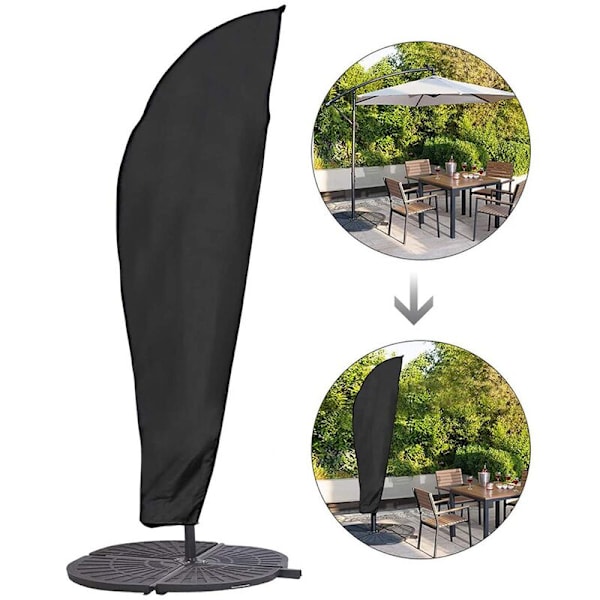 Musta Oxford-kangas sateenvarjon cover 280 cm (30 * 81 * 45 cm) vedenpitävä pölytiivis aurinkosuoja ulkokäyttöön,