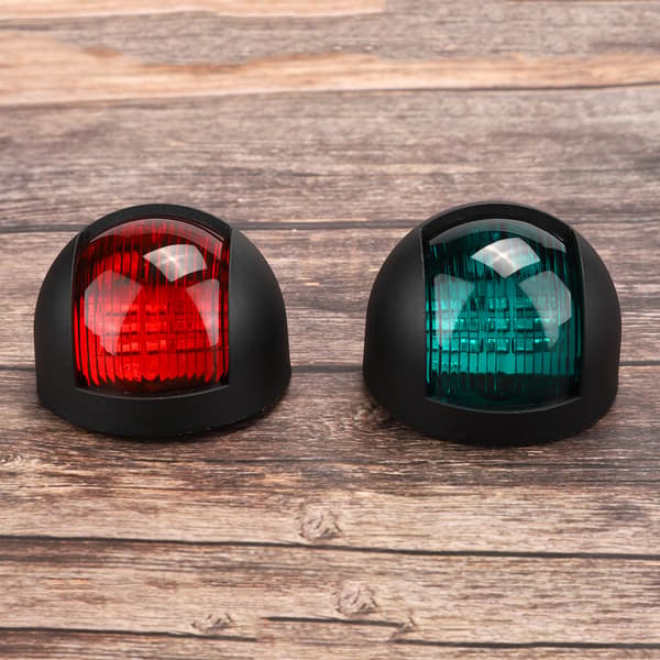 Rød Grøn LED Vandtæt Båd Navigationslys 12V 24V Sort