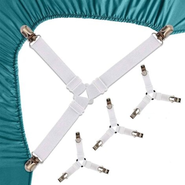 Lakenstropper Fitted Lake Tie Triangle Elastisk madrassstropp Justerbar lakenbårestropper Madrassstropp 4 stk.