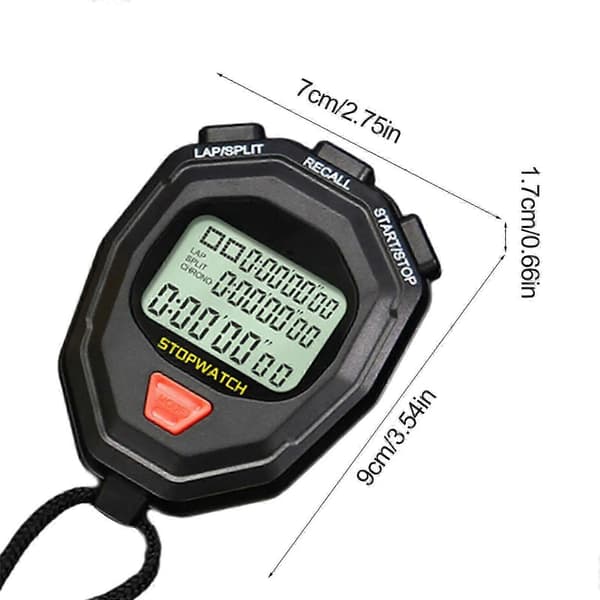 Precision Timer Tools Digital Stoppur Timer Utomhussport Timer Kronograf Stoppur med Snodd Stor Display 3 rows 60 lanes