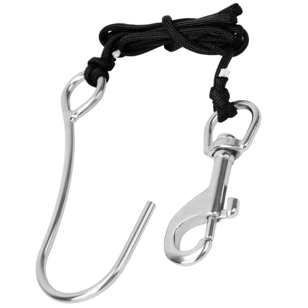 Scuba Diving Drift kroge med line rustfrit stål klemme Single Reef Hook Udstyr sort