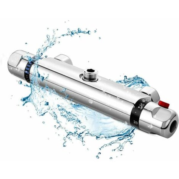 Termostatisk brusebatteri, termostatisk badekarhane af kobber, sikkerhedsbeskyttelse med 38℃ anti-skoldningsknap,