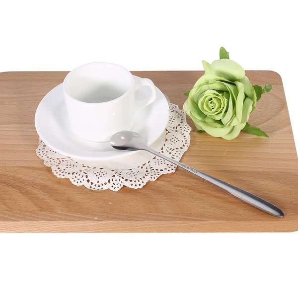 6 stk. stilfulde langskaftede latte-is-sundae-kaffe-suppe-teskeer i rustfrit stål, nye