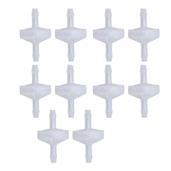 PP Plast Ozontålig Membran Envägs Vattenstoppventil 10-pack 3mm Transparent