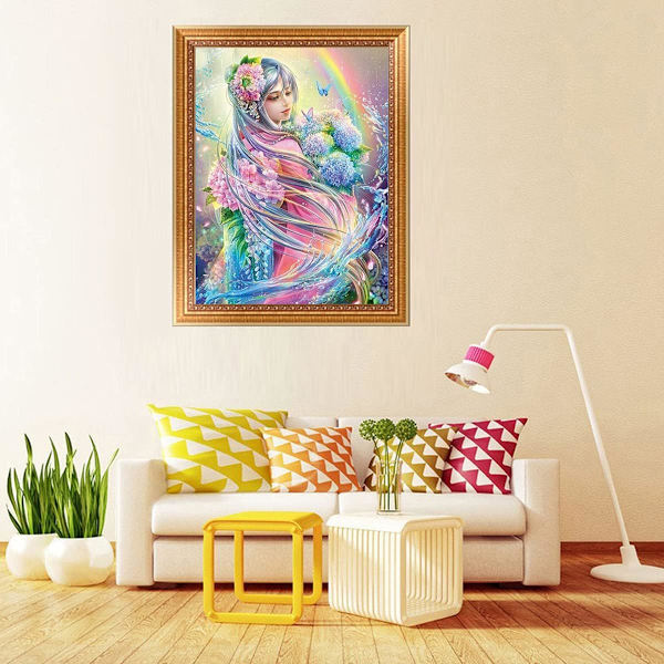 5D- diamond painting , timanttiristipisto, timanttikirjonta - tee-se-itse - mangapiirustus, numeromaalaus, paras koristeluun 30 * 40 cm,