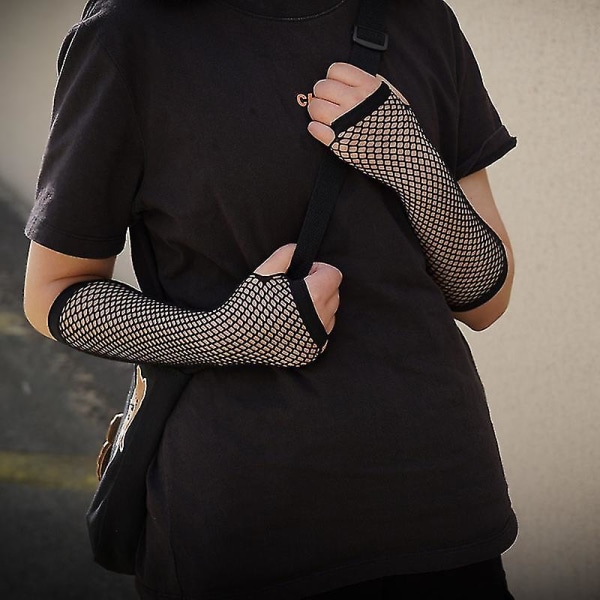 1/3/5 par Black Mesh Näthandskar Fingerlösa armbågslängder Handskar Bröllopsfest Disco Dans Kostym Cosplay Performance Långa vantar Black 3pairs