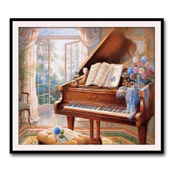 Piano blomster diamantmaleri (50x40 cm)