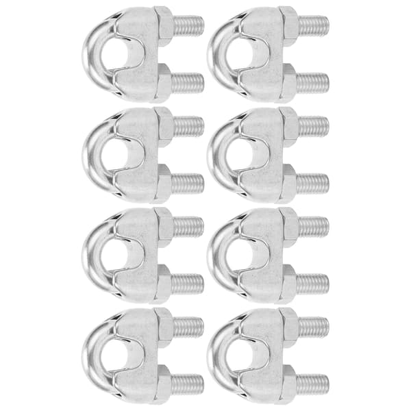 8 stk. 3/8 tommer M10 rustfrit stål wire reb klemme U bolt sadel fitting