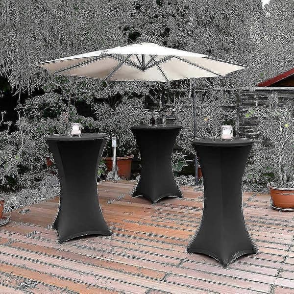 Rundt stretch-bordbetræk til arrangementer, spandex sort 80x110cm[ht] Black