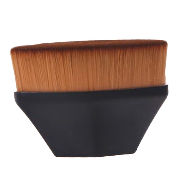 Flat Top Foundation Makeup Brush Stærkt Greb Bærbar med Opbevaringsetui Sort