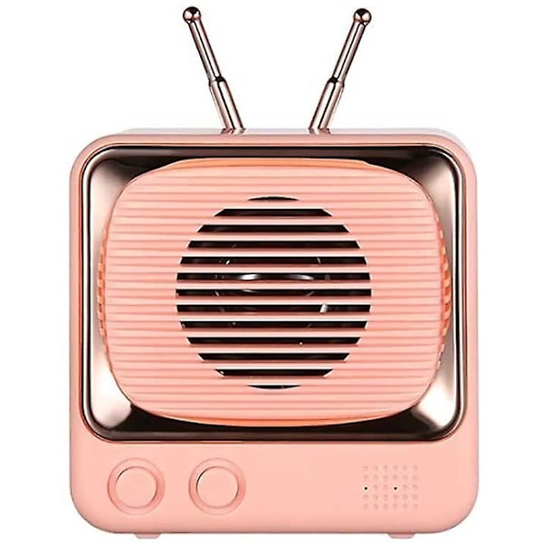 Retro Bluetooth högtalare Minikort Trådlös Subwoofer Rosa,