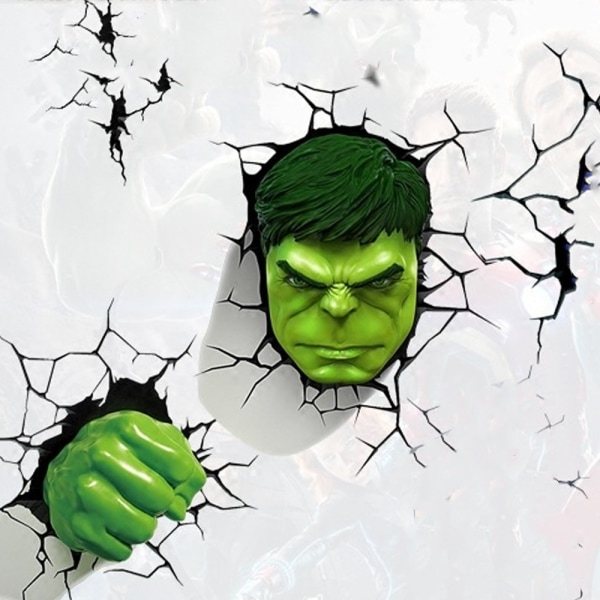 2. 3D Realistisk Hulk-klistermærke Body Sticker Bilsideklistermærke Green Giant Head+Green Giant Hand