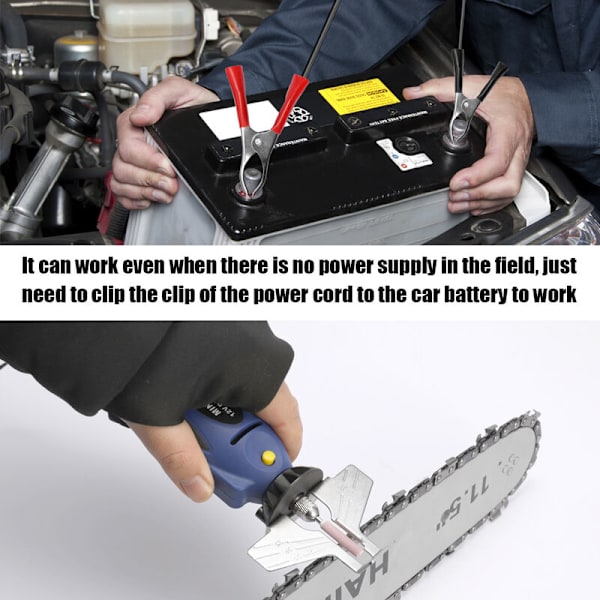 12V motorsag motorsagsliper, kjedesliper, bærbar, mini,