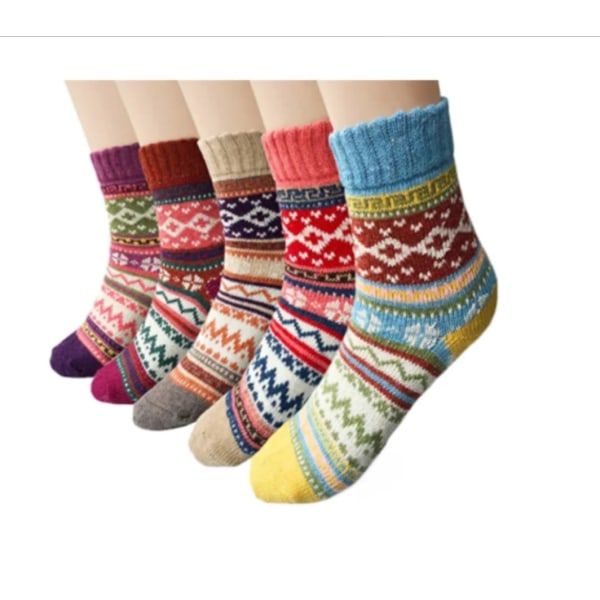 5 par krysssokker, strikkede sokker