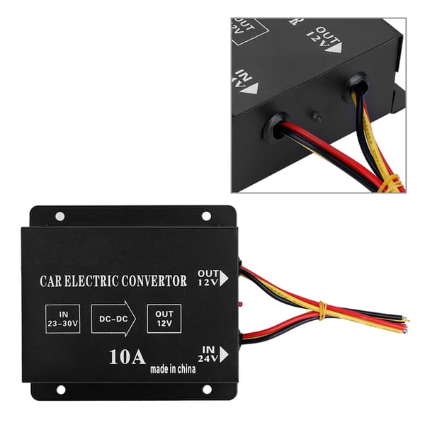 10A 120W DC 24V til 12V Step Down Konverter Spændingsreducerende Transformer