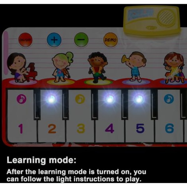 Dansmatta, pianomatta med ljusknappar och 8 instrument för att vägleda barn att interagera med musik, interaktiv utbildning