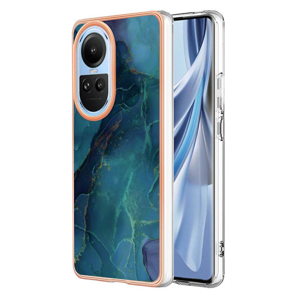 Kompatibel med Oppo Reno 10 5g- case Lätt Snygg Glansande Stötsäker skyddande robust TPU- cover Green