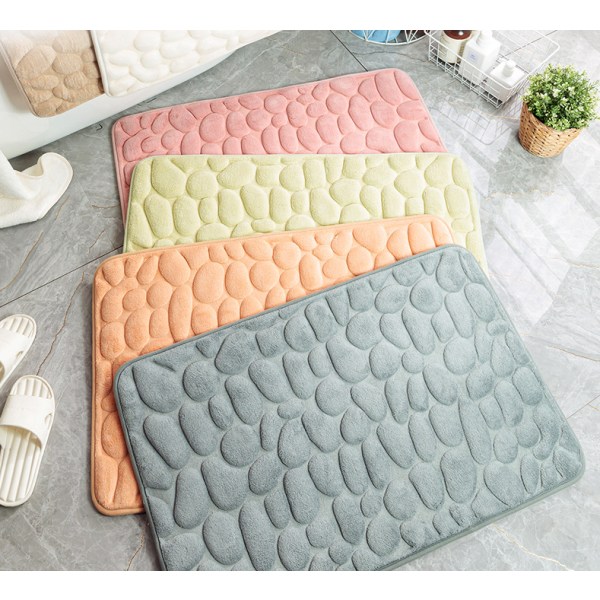 Pebble Waffle Golvmattor, Badrumsingång Halkfri absorberande golvmattor (Ljusblå, 50*80CM),