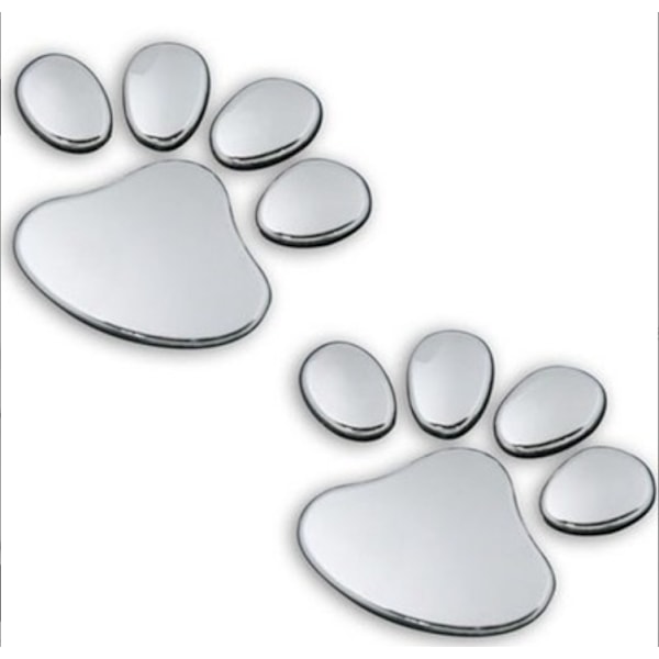 Bear Paw Dog Footprint Bilklistermærker Bilklistermærker Personlighedsstribeklistermærker Kreative klistermærker (sølv)