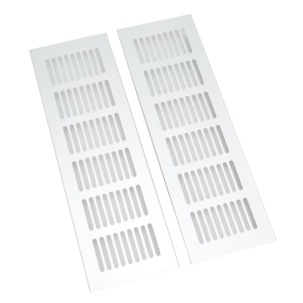 Aluminiumslegering Sølv Rektangulær Ventilationsrist Dækning til Skab RV Camper 80x250mm 3.14x9.84in