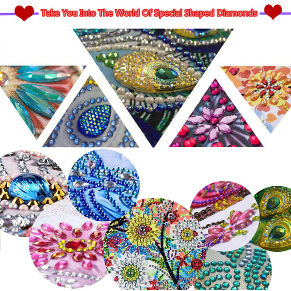 DIY 5D diamantmaleri DIY Kit Diamond Art Craft Home Decoring Gaver - Vintage blomster 25x25cm