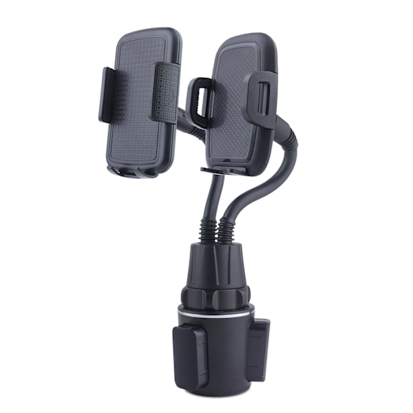 2-i-1 Flexibel Svanhals Bil Cup Dubbel Mobiltelefon Holdare Montering Stativ Cradle for 3,5-6,7" mobiltelefoner Smarttelefoner GPS