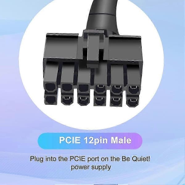 PSU 12-benet han til PCIe 8-benet (6+2) han GPU-strømadapterkabel PCIE 12-benet til 8-benet strømkabel kompatibel med Be Quiet Black
