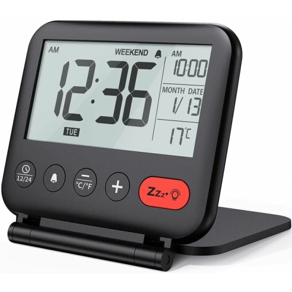 Minimalistisk bärbar elektronisk väckarklocka Reseklocka Reseväckarklocka Mini bärbar LCD digital klocka