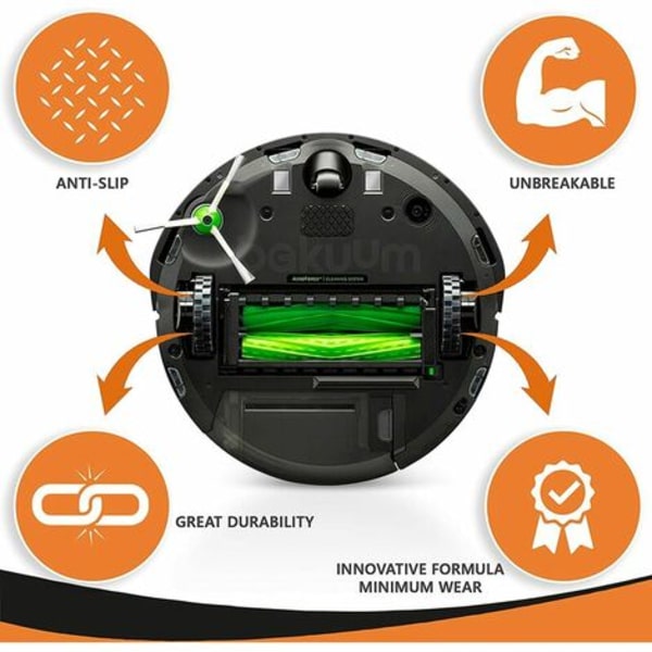 DEKK Hjul for IROBOT ROOMBA 500, 600, 700, 800 og 900-serien (Pakke 2 enheter) Sklisikkert, eksepsjonelt grep og lett å ta på seg