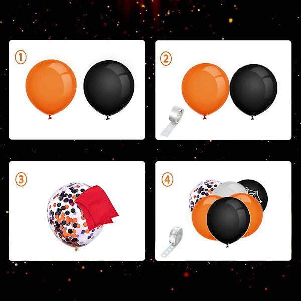 Halloween dekorativ ballonbue-guirlandesæt 114 stykker