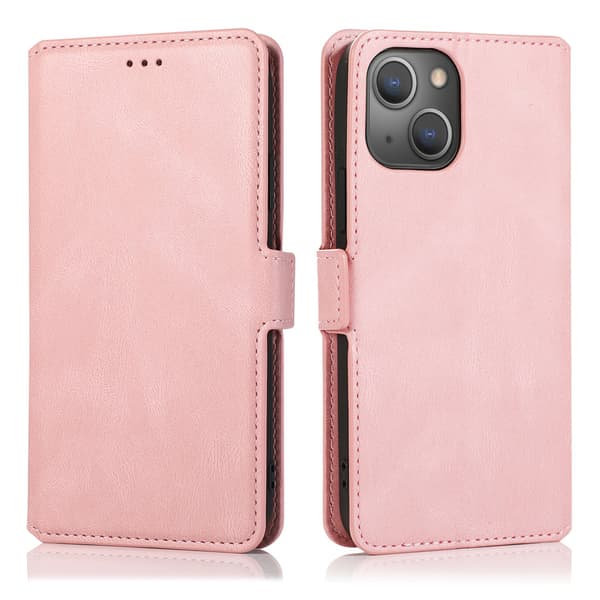 [HT] Plånboksfodral med flipfunktion för iPhone 15 (3-kortsfack) Grön