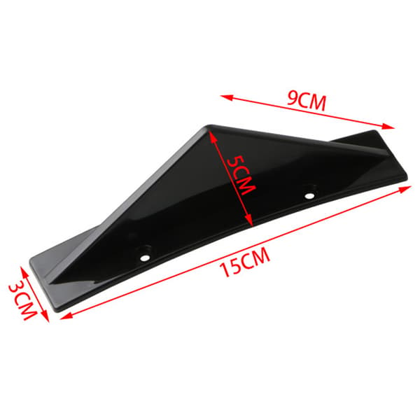 4 stk Bakre Støtfanger Shark Fin Mini Buet Svart Støtfanger Diffuser Spoiler Bilmodifikasjon