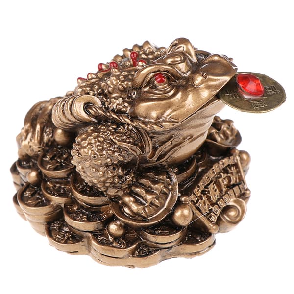 Feng Shui Toad Money Lucky Fortune Frog Toad Indretning til hjemmekontoret Br[ht] Bronze one size