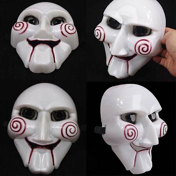 Såg Puppet Jigsaw Mask Halloween Cosplay kostym