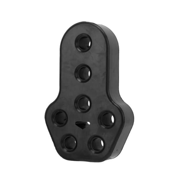 Bilstøtte for eksos, gummiisolator, universal, 7 huller, 12 mm dia, svart
