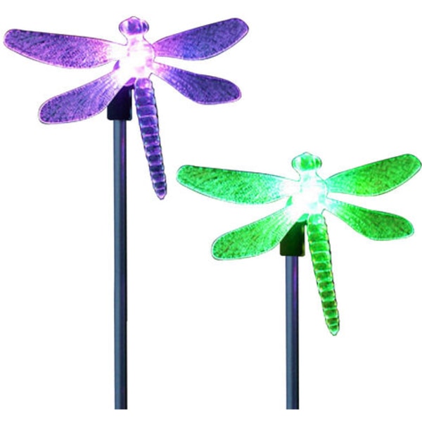 1 set med 2 gräsmatta ljus med blekning, Dragonfly - Dragonfly