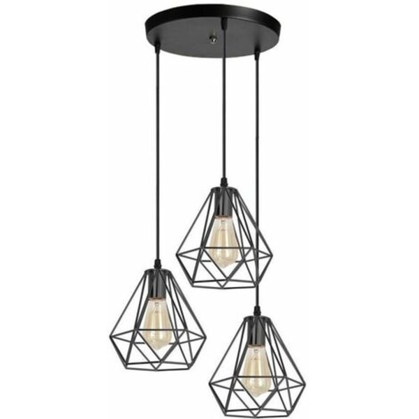 Lysekrone Pendellamper Industri Taklampe Retro Metall Pendel Lampeskjerm Cage Design E27 Taklampe for Livin