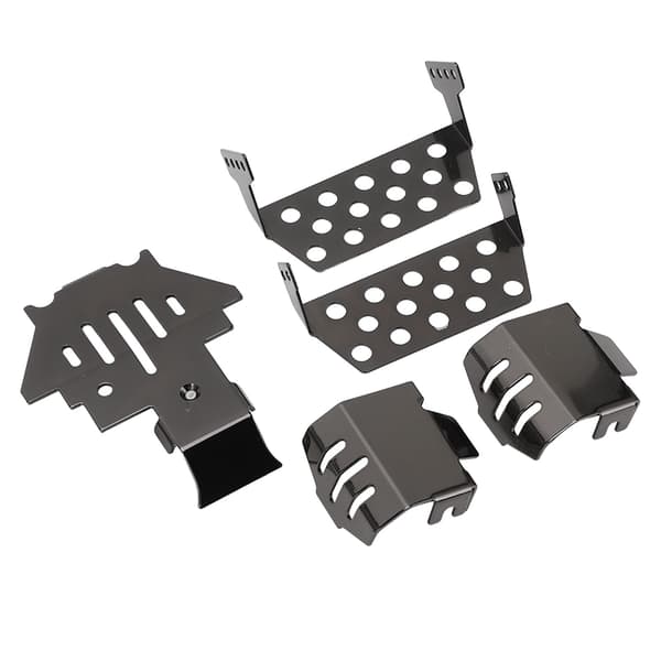 RC Chassis Armors Sæt Rustfrit stål Chassis Beskyttelse Skid Plate til Traxxas Sort