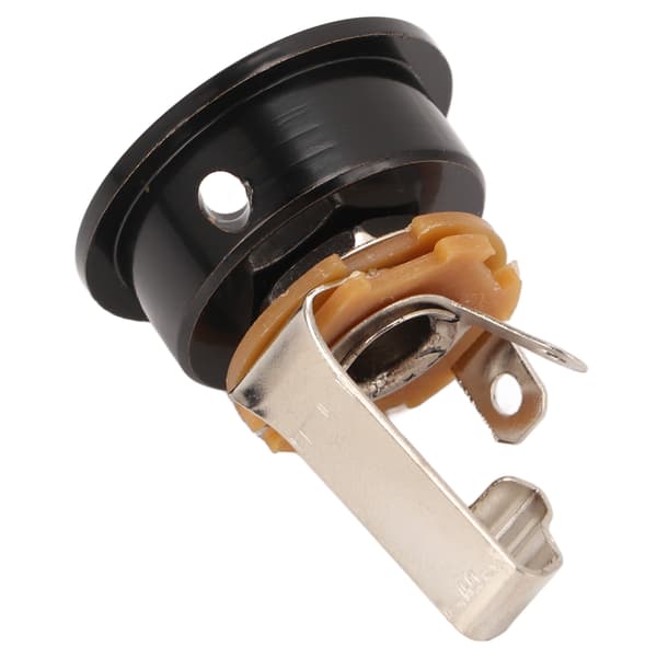 TL Elektrisk Guitar Stereo Output Jack Rund Metal Socket Sort