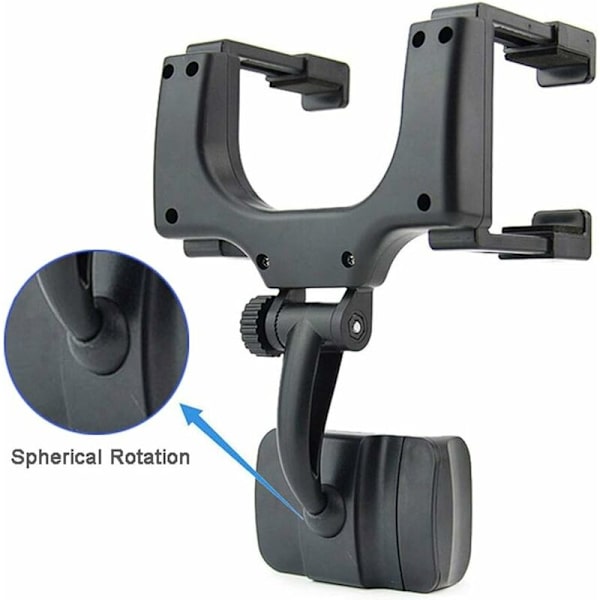 Bil bakspejl Telefonholder GPS Navigation Bracket Ramme Multifunktionel 360° Roterende Mobiltelefon Holder, til 4-6