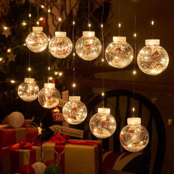 10 LED Solar String Lights, 【Solar Powered】 Utendørs og Innendørs String Lights ， Julepynt (julenissen)