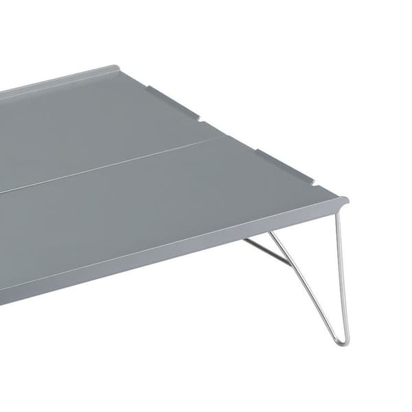 Udendørs Foldbart Bord Bærbar Aluminium Mini Let Picnic Bord til Camping BBQ Grå