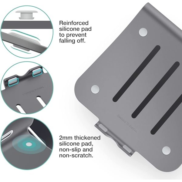 Laptopstativ i aluminium for Apple MacBook Air Pro 11-16" bærbar datamaskin (grå)