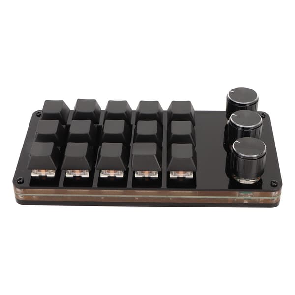 Mini Anpassningsbart Tangentbord 15 Tangenter 3 Knoppar Programmerbart Blå Switch Hot Swappable Programmering Makro Tangentbord för Datorspel