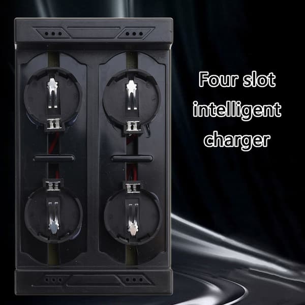 4-rums knapcellebatterioplader til ML2032 ML2025 knapcellebatterier LED-indikatorer