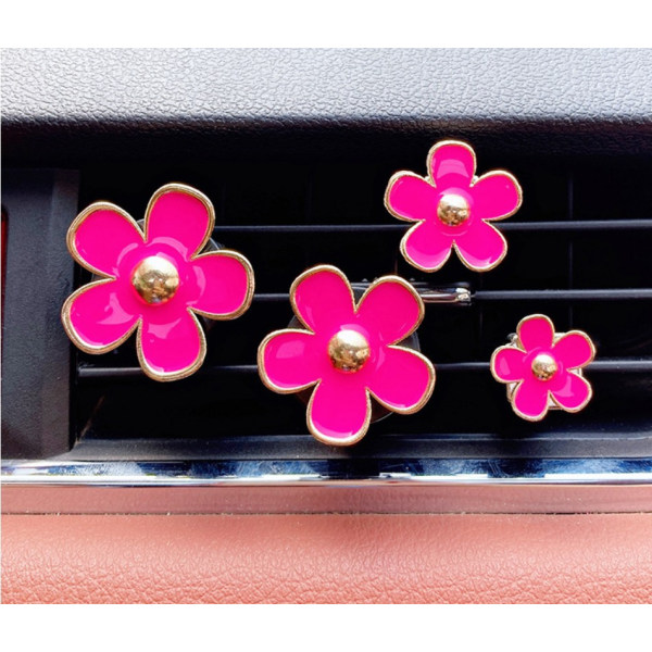 4st Daisy Flower Air Vent Clip Luftkondisjonering Outlet Clip Car rose