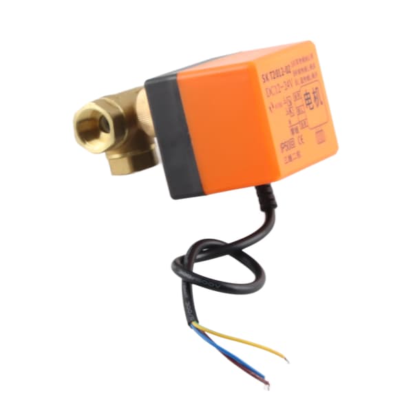 Motorisert messingkuleventil DN32 G1 1/4 tomme 2-veis 3-leder 12 24V DC