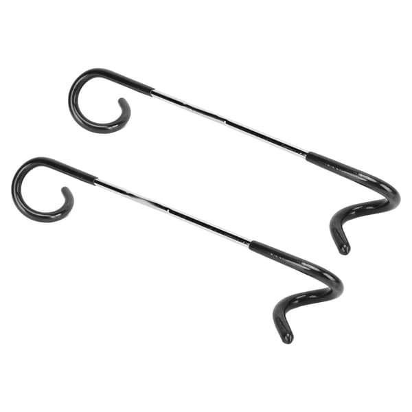 2 STK S Krok Dobbel Ende Rustfritt Stål Multifunksjonell Camping Lantern Henger Utendørs Svart