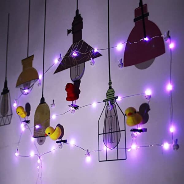 2-pack 1m mini LED lyssløyfe Batteridrevet [ht] purple