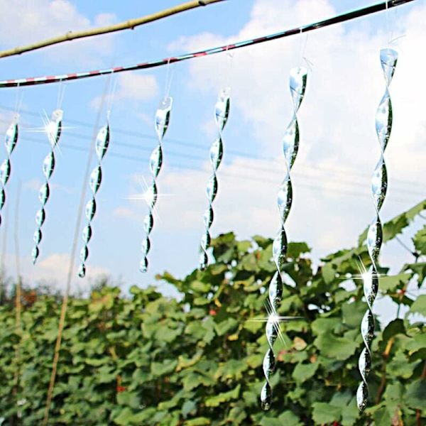Fugleskreller, 12 stykker Fugleskremsel Fugleskremmer Vindreflekterende vindspiral roterende repeller for å skremme fugler, 6 C